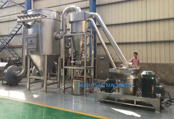 Stainless Steel Rubber Particles Pulverizer Machine SUS304 2500 Mesh 100 - 4000 Kg/H