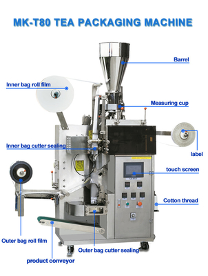 Brightsail Eénkamer Tea Bag Packing Machine Automatische poederverpakkingsmachine